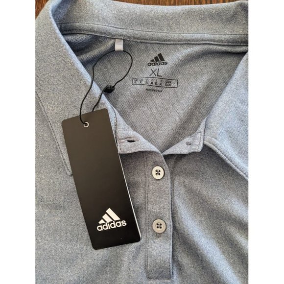 Women's adidas Employee Short Sleeve Polo Shirt KEEN size XL A241 Blue Gray NEW - Picture 5 of 7